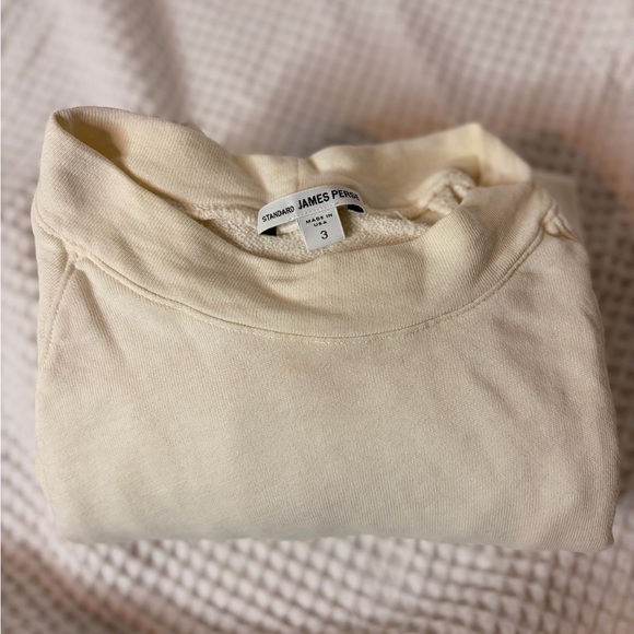 James Perse Soft Cream Pullover Sweatshirt Size 3 - Picture 2 of 5